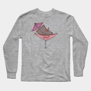 Chilling Drink Cat Long Sleeve T-Shirt